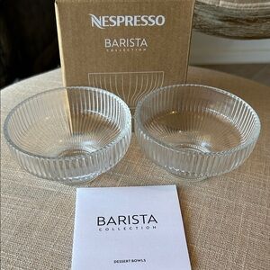 ❤️Nespresso Barista Collection Clear Glass Bowls